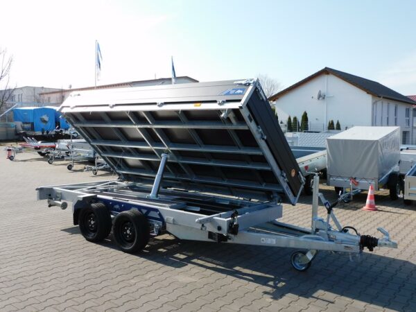 Saris K3 HD Heavy Duty 3,56x1,84x0,35m 3500kg Dreiseitenkipper elektrisch Blattfederung Auffahrpaket Nothandpumpe Black Edition LED Beleuchtung verstärktes Stützrad – Bild 2