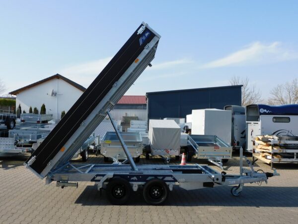 Saris K3 HD Heavy Duty 3,56x1,84x0,35m 3500kg Dreiseitenkipper elektrisch Blattfederung Auffahrpaket Nothandpumpe Black Edition LED Beleuchtung verstärktes Stützrad – Bild 3