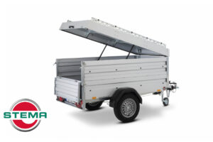 Stema Deckelanhänger 2,01x1,08m 850kg gebremst Bordwandaufsatz mit verstärktem Deckel und Reling