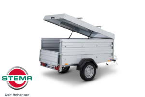 Stema Deckelanhänger 2,01x1,08m 750kg ungebremst Bordwandaufsatz mit Reling