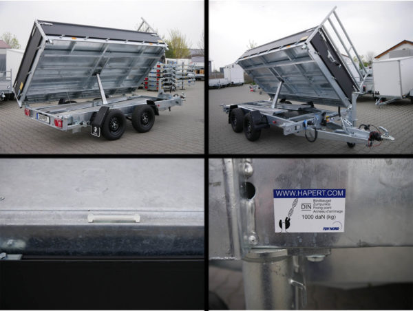 Hapert Cobalt Plus 3,35x1,80x0,40m 3500kg Dreiseitenkipper Pulverbeschichtet elektrisch Nothandpumpe Auffahrpaket Parabelfederung – Bild 19
